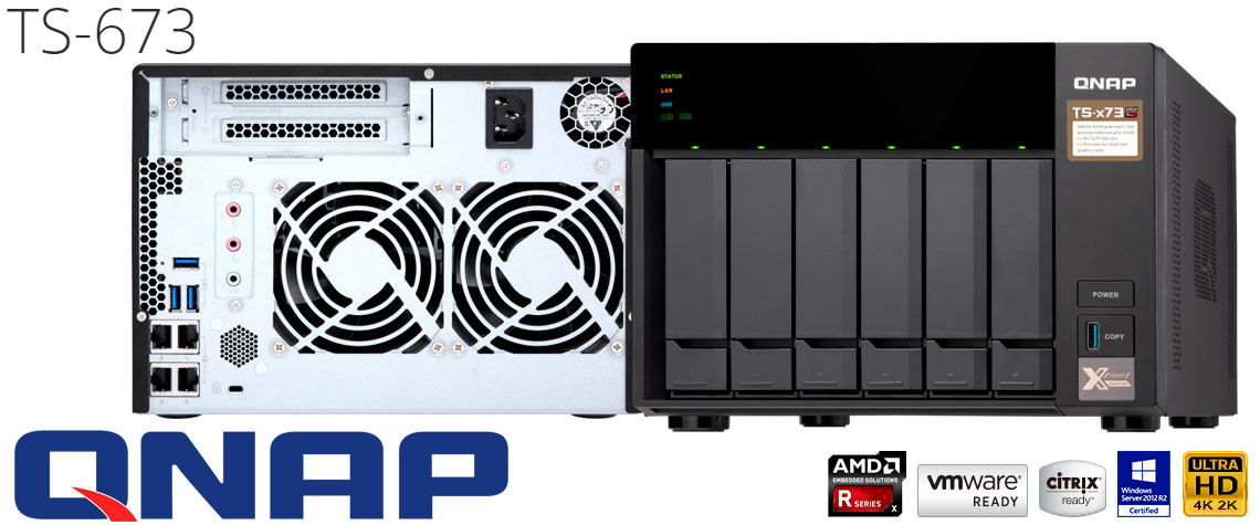 Qnap TS-673: NAS com 6 baias hot-swappable e rackmount